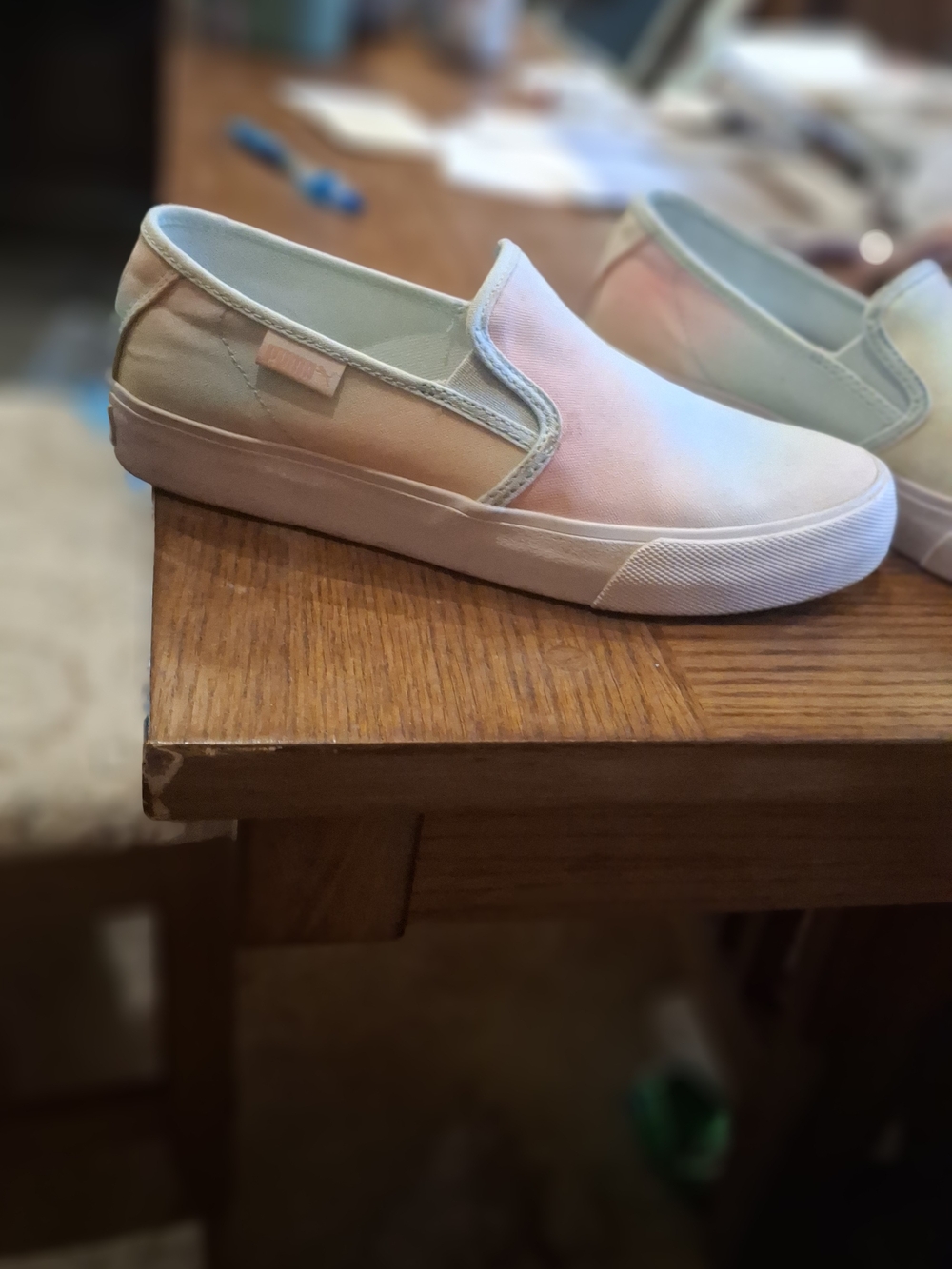 Puma Pastel Ombre Slip-On Sneakers - Pink, Light Blue, Peach